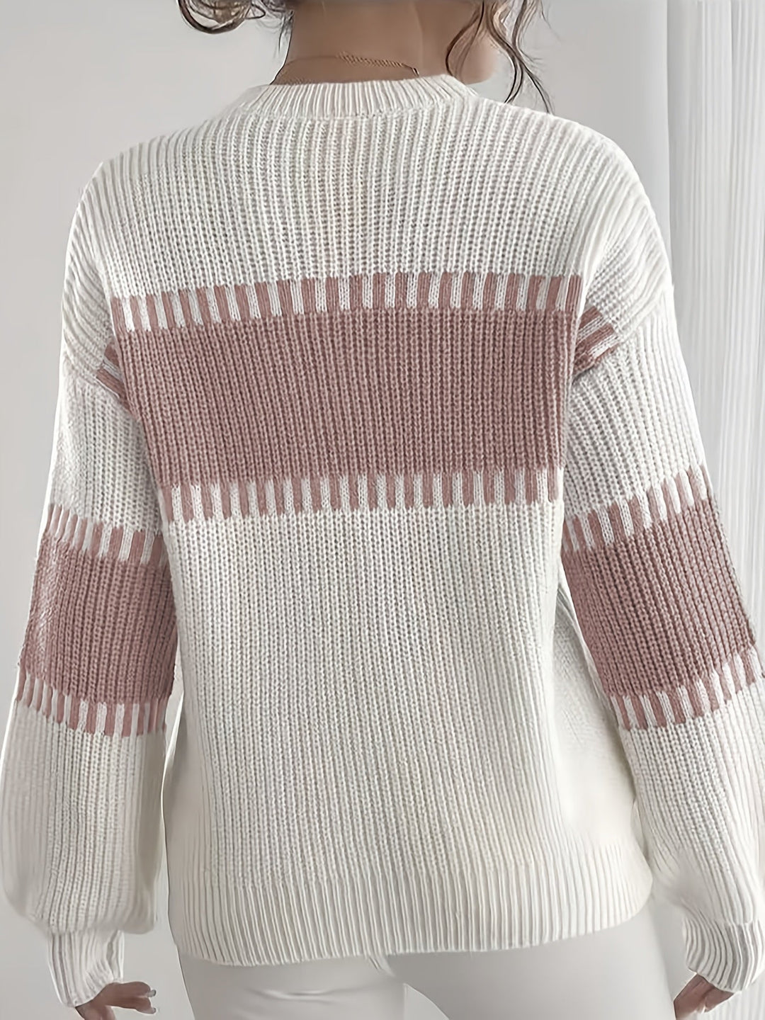 Colour-Block Striped Sweater