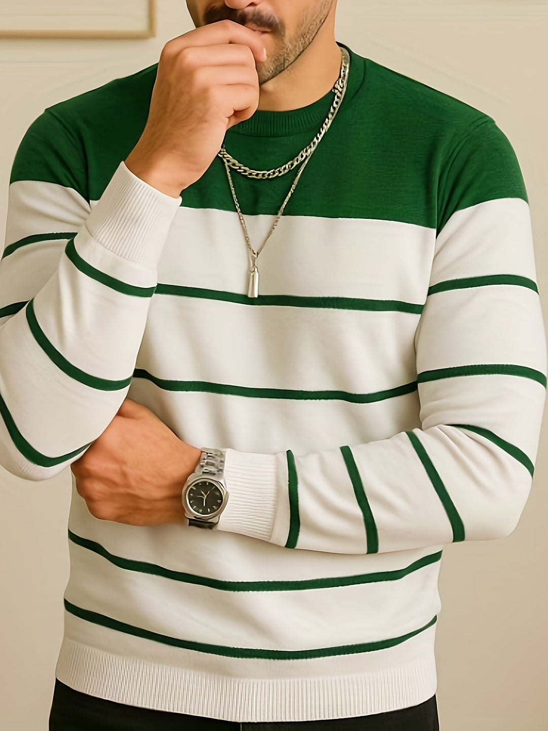 Classic Striped Crewneck Sweater