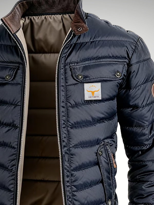 Quilted Stand-Collar Jacket