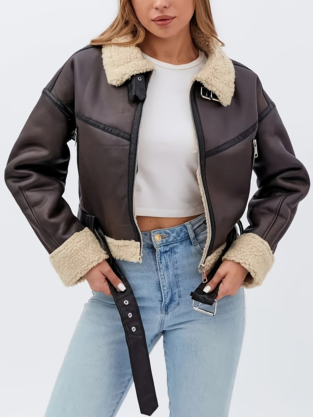 Cozy-Lined Moto Jacket