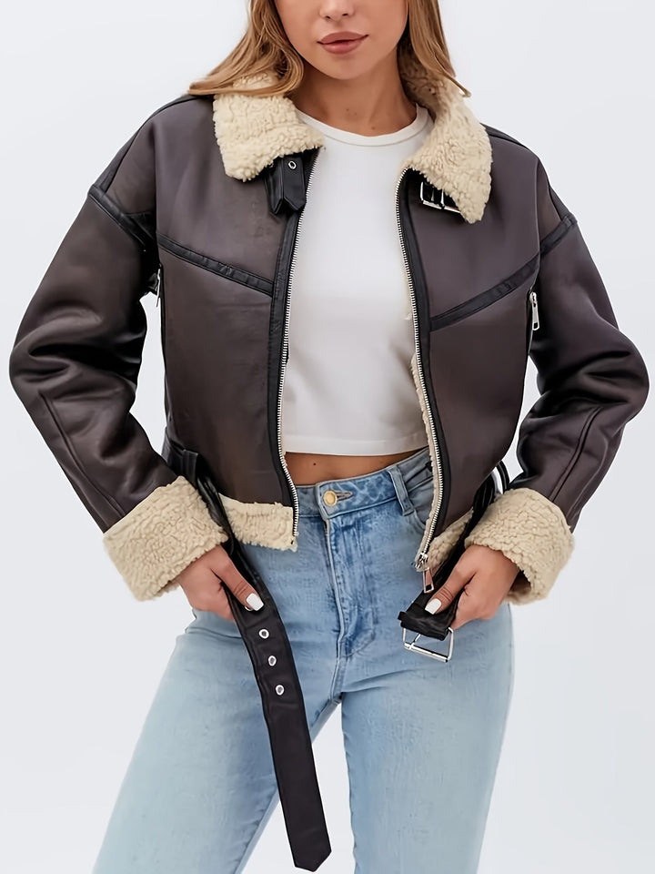 Cozy-Lined Moto Jacket