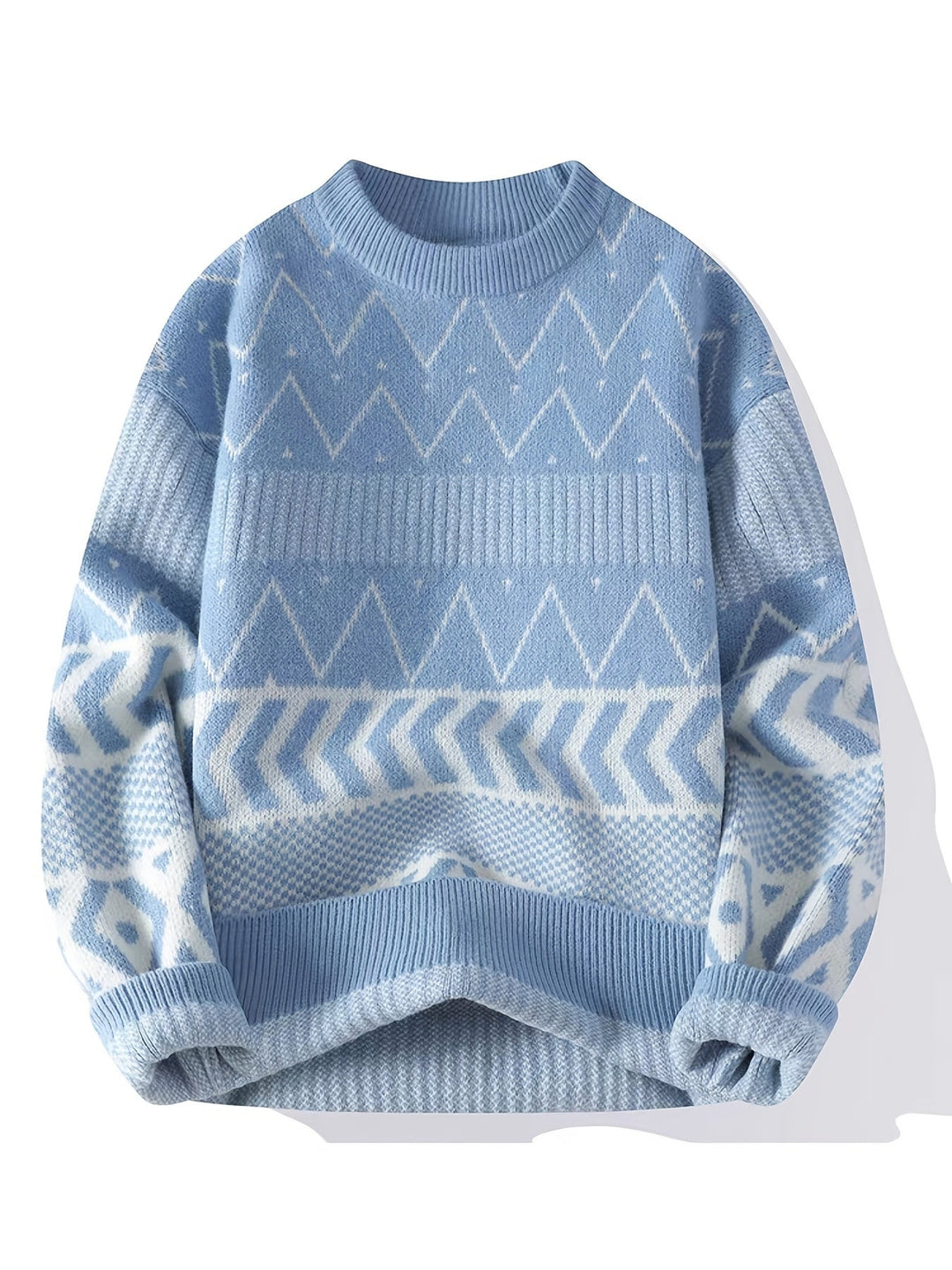 Patterned Crew-Neck Sweater