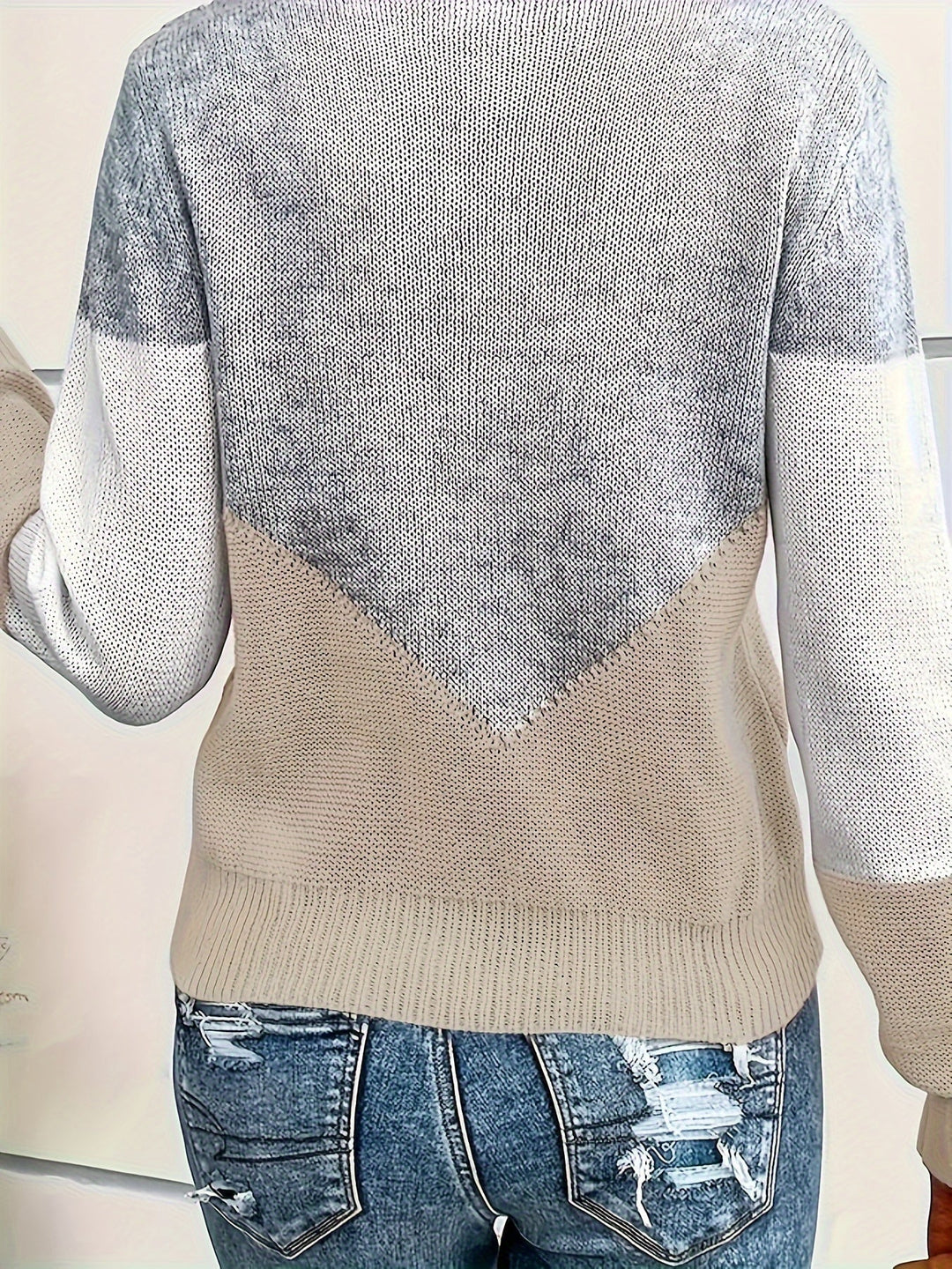 Colorblock V-Neck Sweater