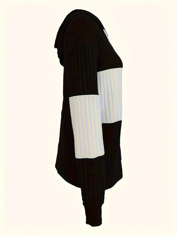Cozy Color-Block Zip-Up Hoodie