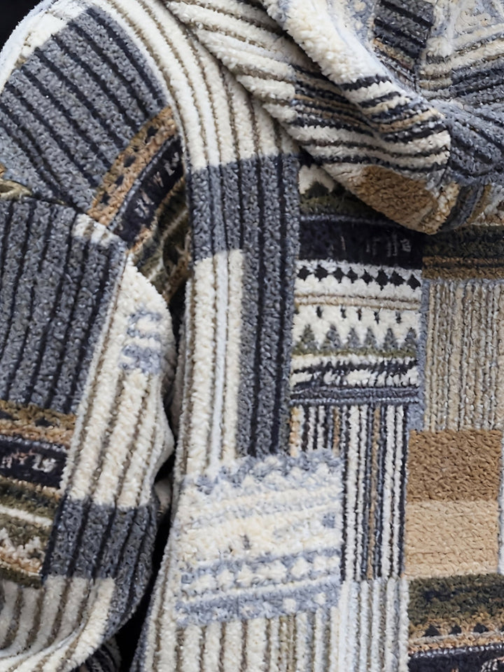 Patterned Quarter-Zip Sweater