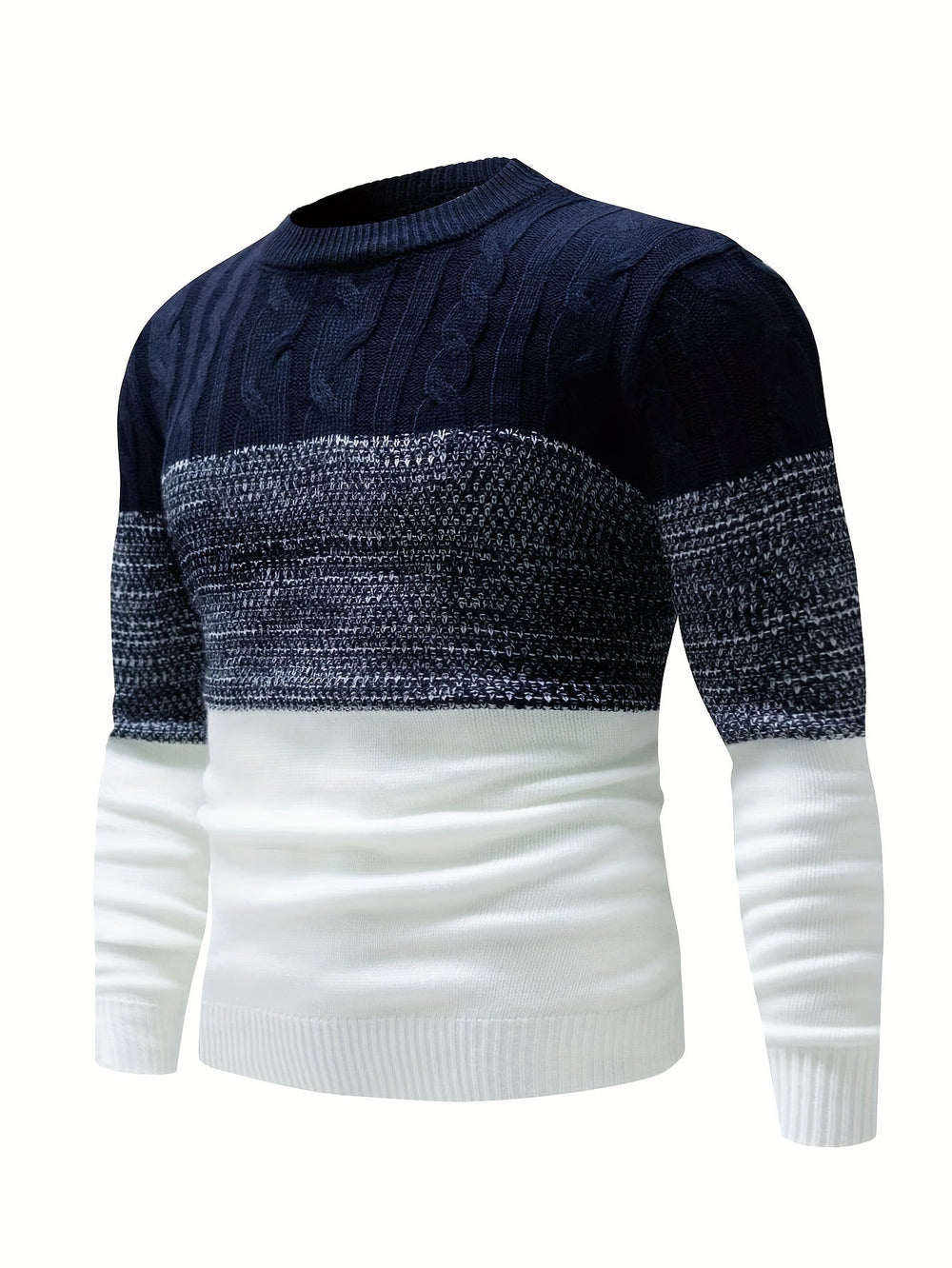 Color-Block Crew Neck Sweater