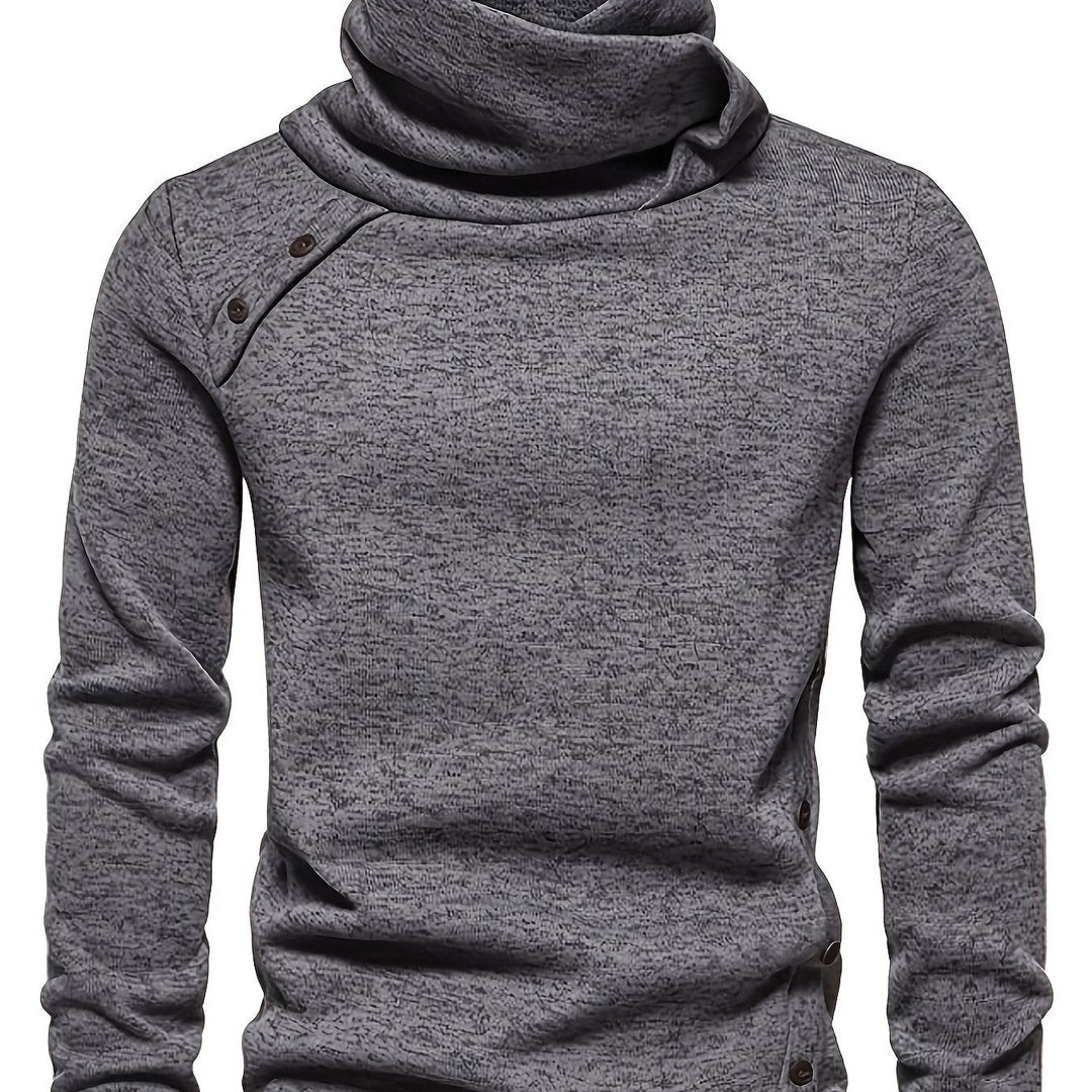 Slouchy Collar Button-Up Sweater