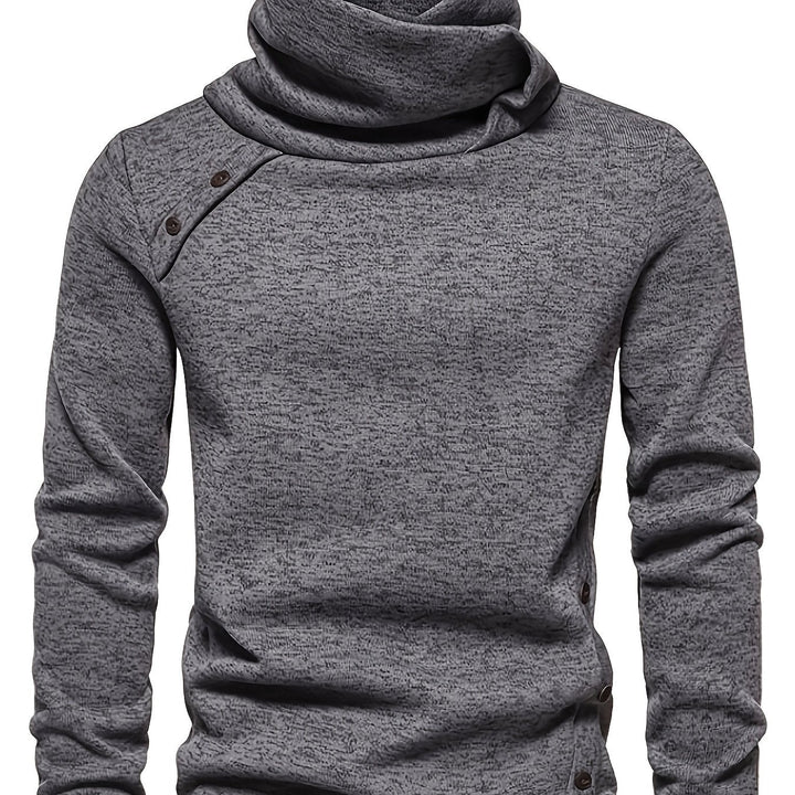 Slouchy Collar Button-Up Sweater
