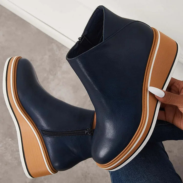 Sleek Platform Ankle Boots