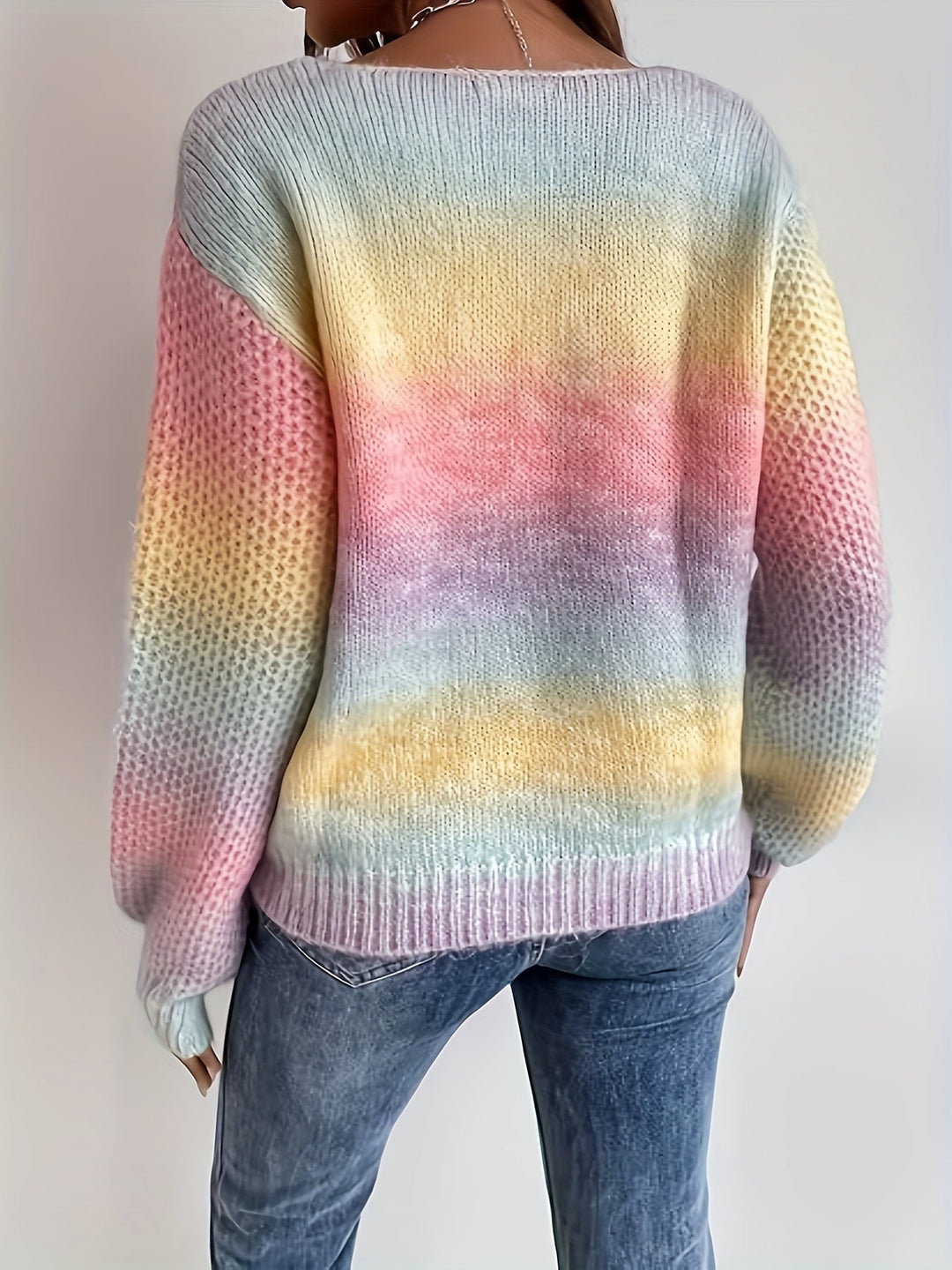 Relaxed Off-Shoulder Knit Sweater