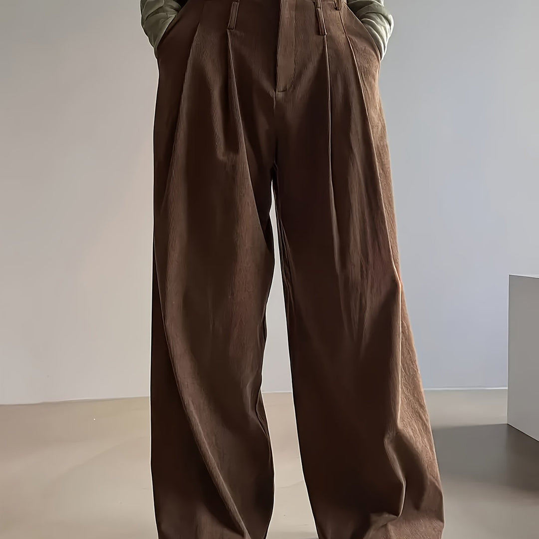 Pleated Wide-Leg Pants