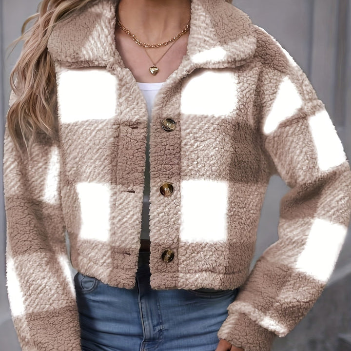 Cozy Cropped Plaid Jacket