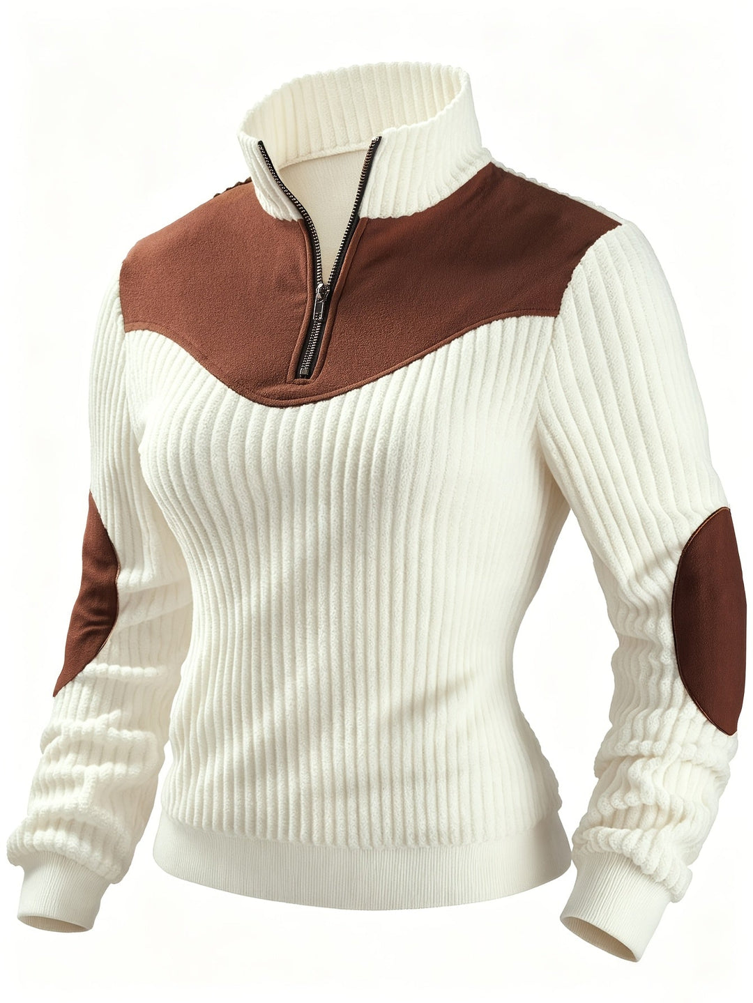 Ribbed Quarter-Zip Sweater