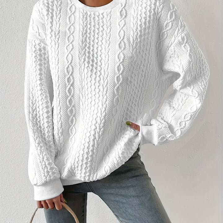 Textured Cable-Knit Sweatshirt