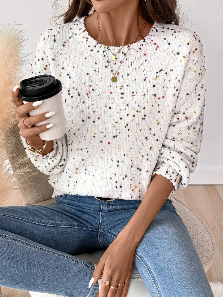 Speckled Round Neck Sweater