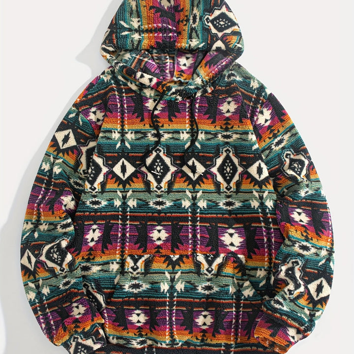 Patterned Plush Hoodie