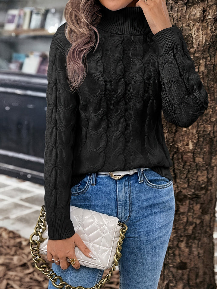 Cozy Cable-Knit Turtleneck Sweater