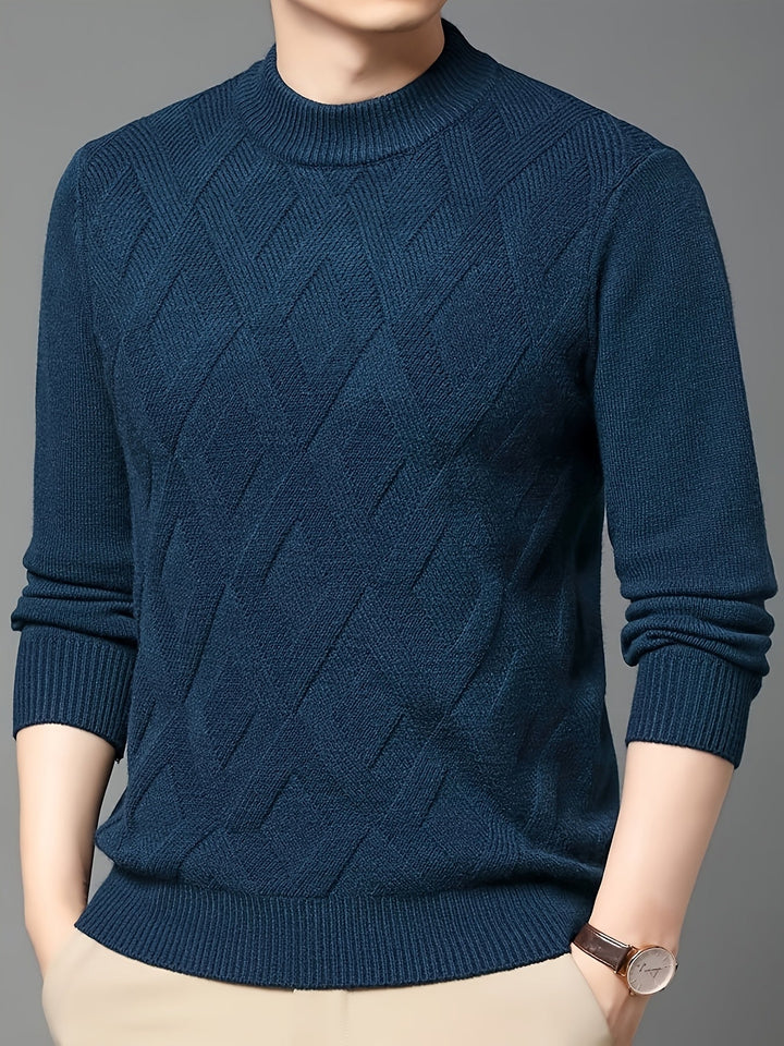 Textured Mock-Neck Sweater