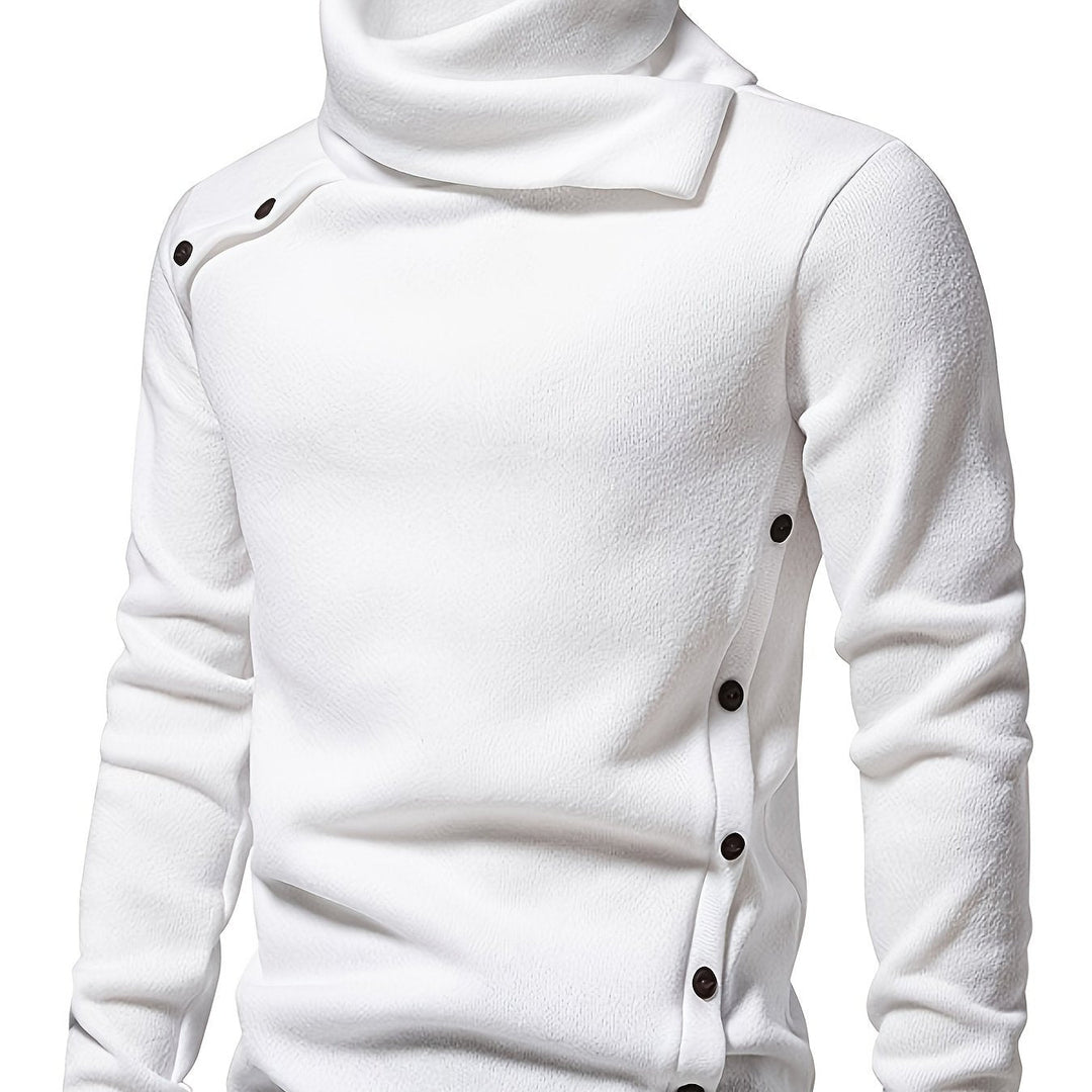 Slouchy Collar Button-Up Sweater