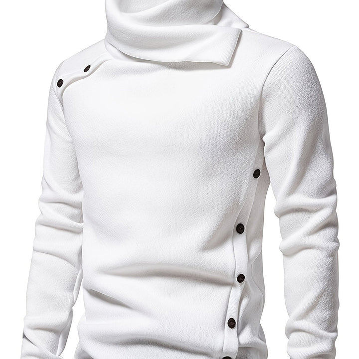 Slouchy Collar Button-Up Sweater