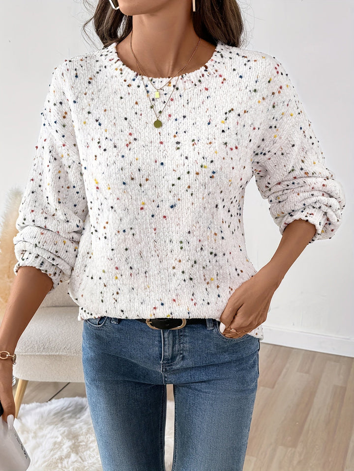Speckled Round Neck Sweater
