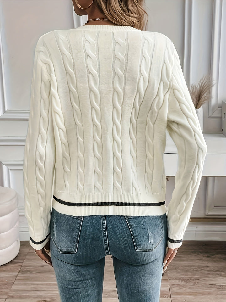 Refined Cable-Knit Cardigan