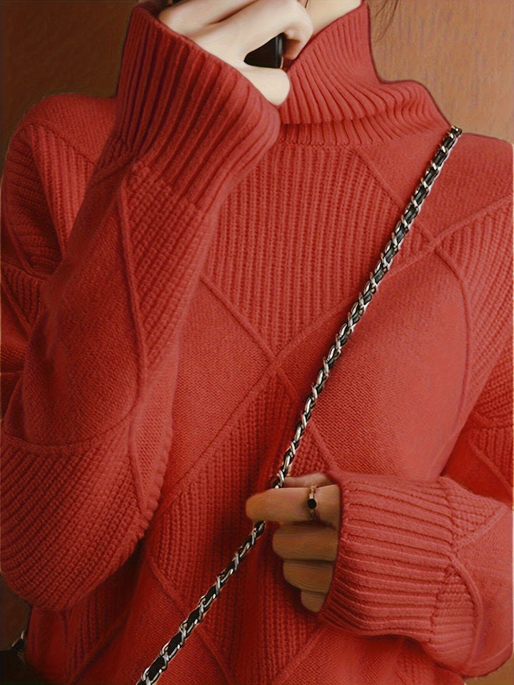 Textured Turtleneck Sweater