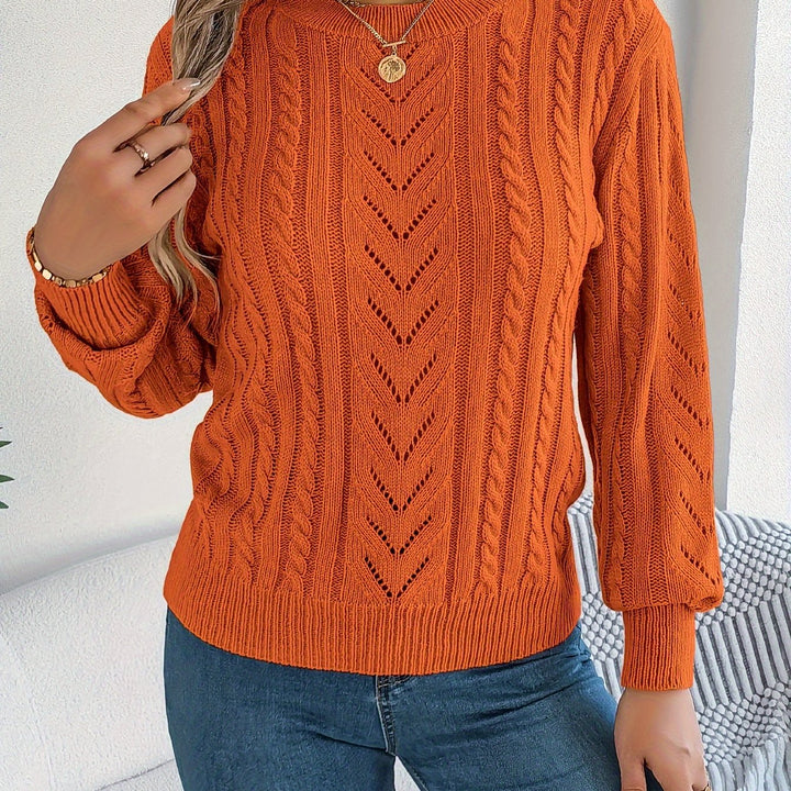 Cable-Knit Textured Sweater
