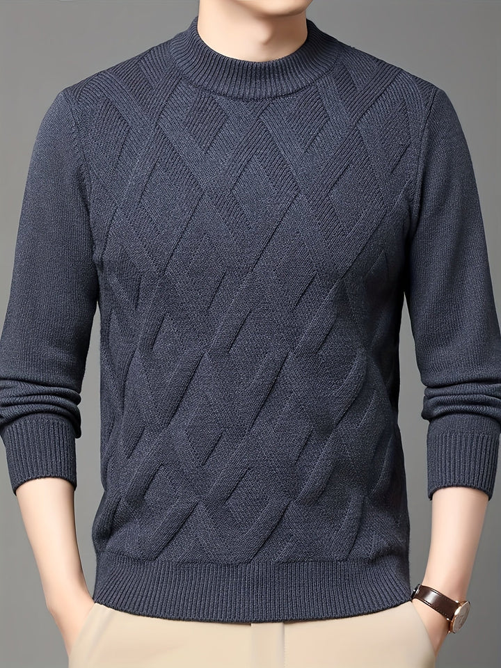 Textured Mock-Neck Sweater