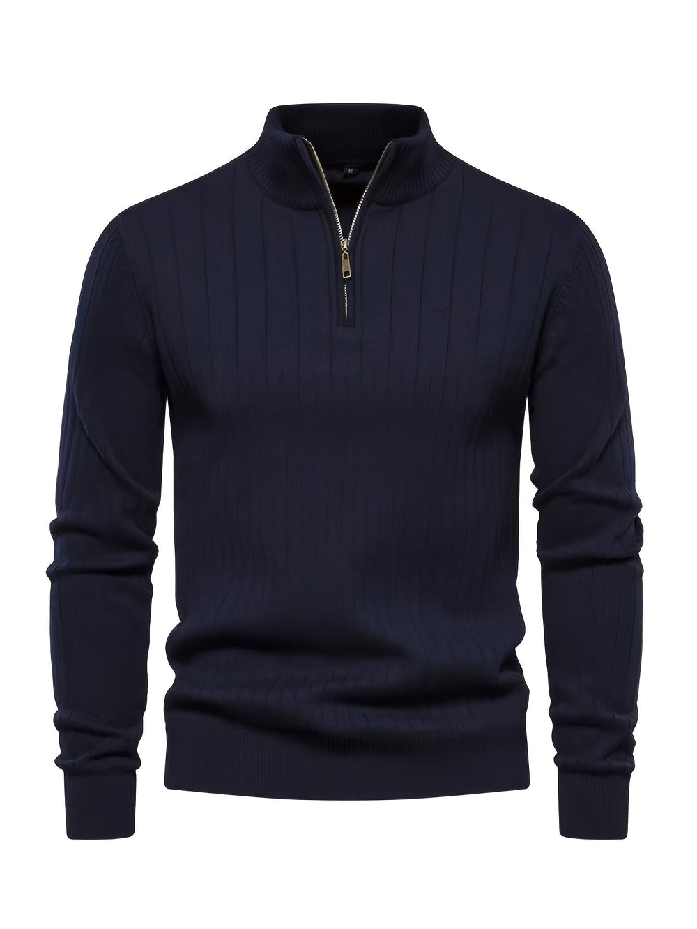 Quarter-Zip Stand Collar Sweater