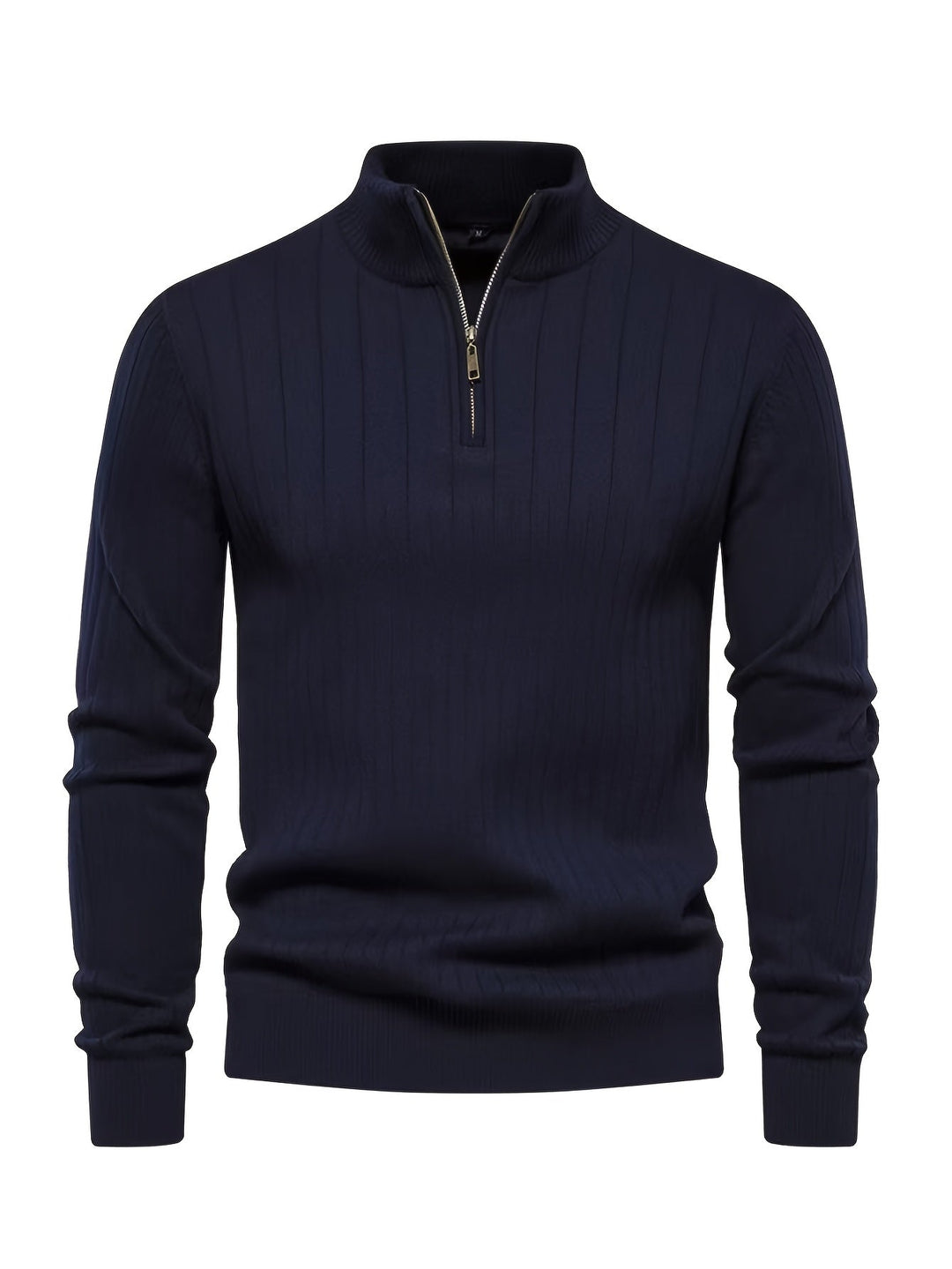 Quarter-Zip Stand Collar Sweater