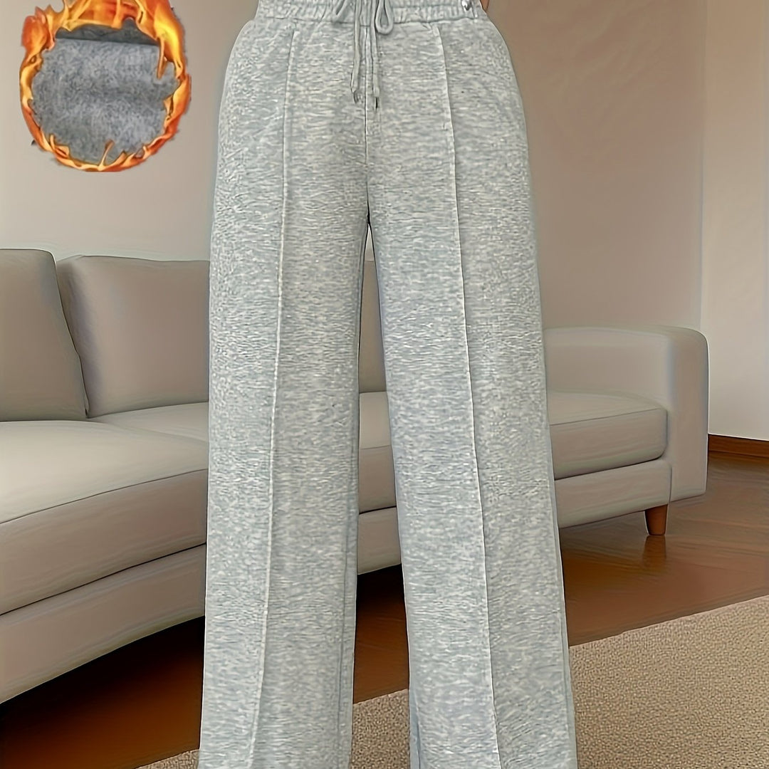 Cozy High-Waisted Wide-Leg Pants