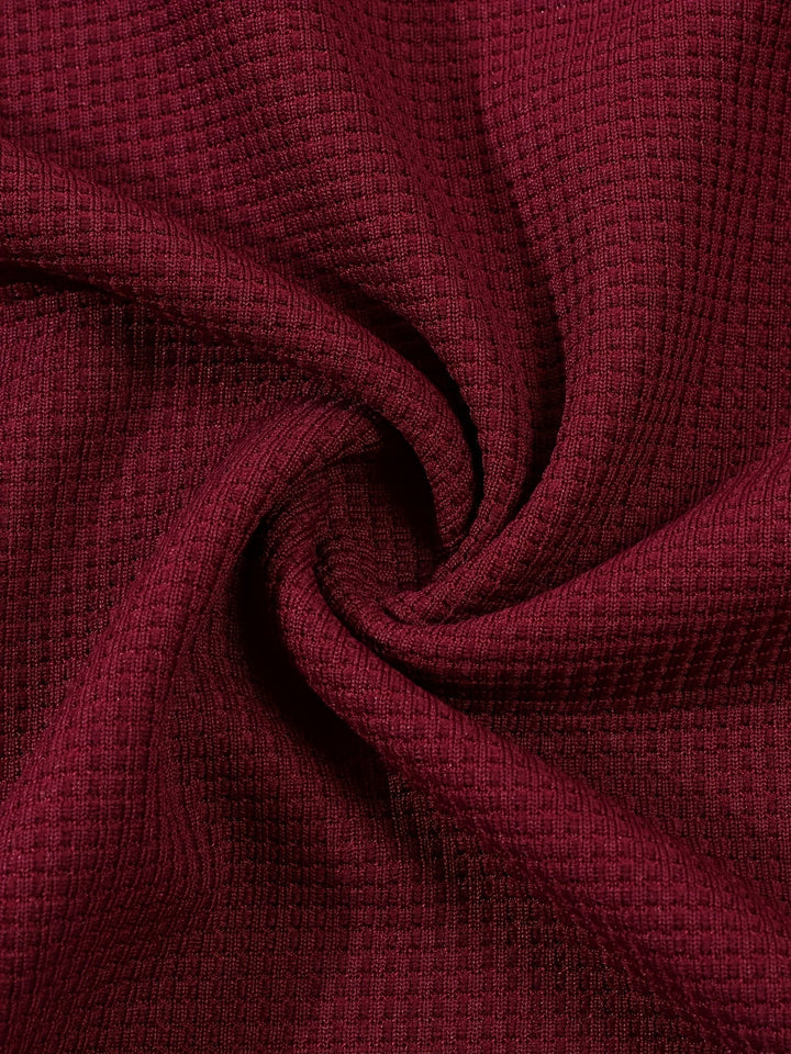 Textured Long Sleeve Henley Shirt
