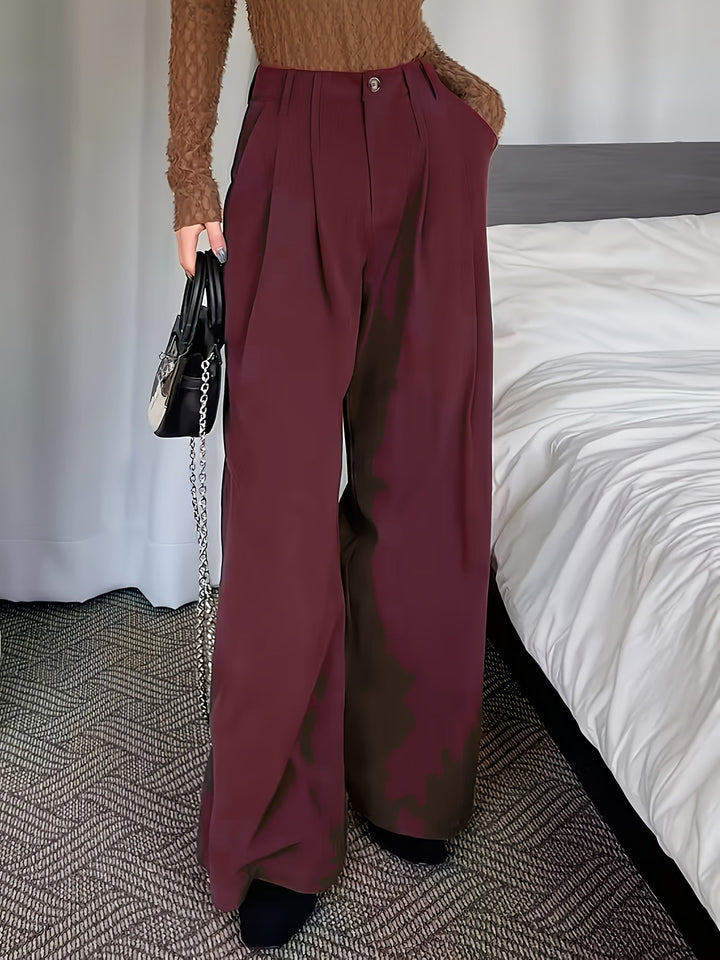 Pleated Wide-Leg Pants
