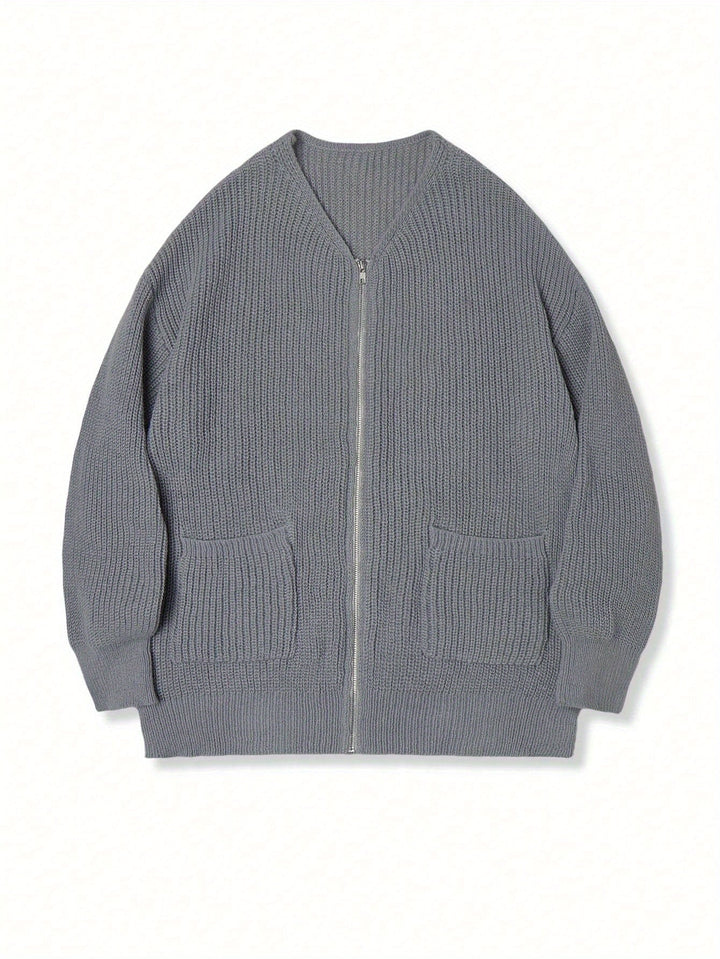 Relaxed Zip-Up Cardigan