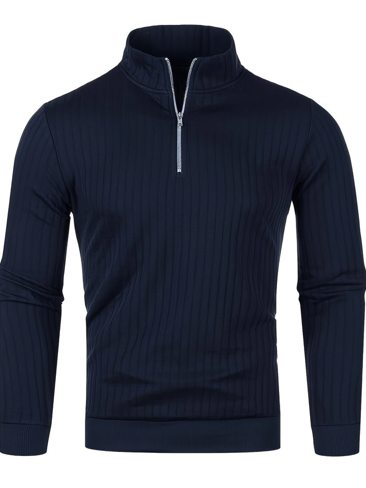 Ribbed Quarter-Zip Sweater