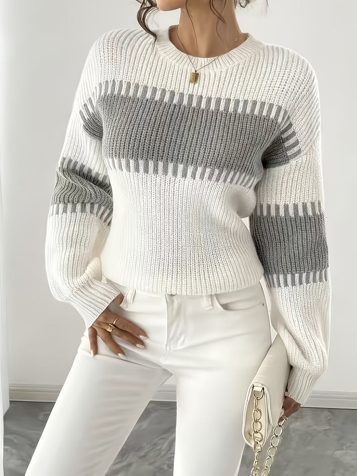 Colour-Block Striped Sweater