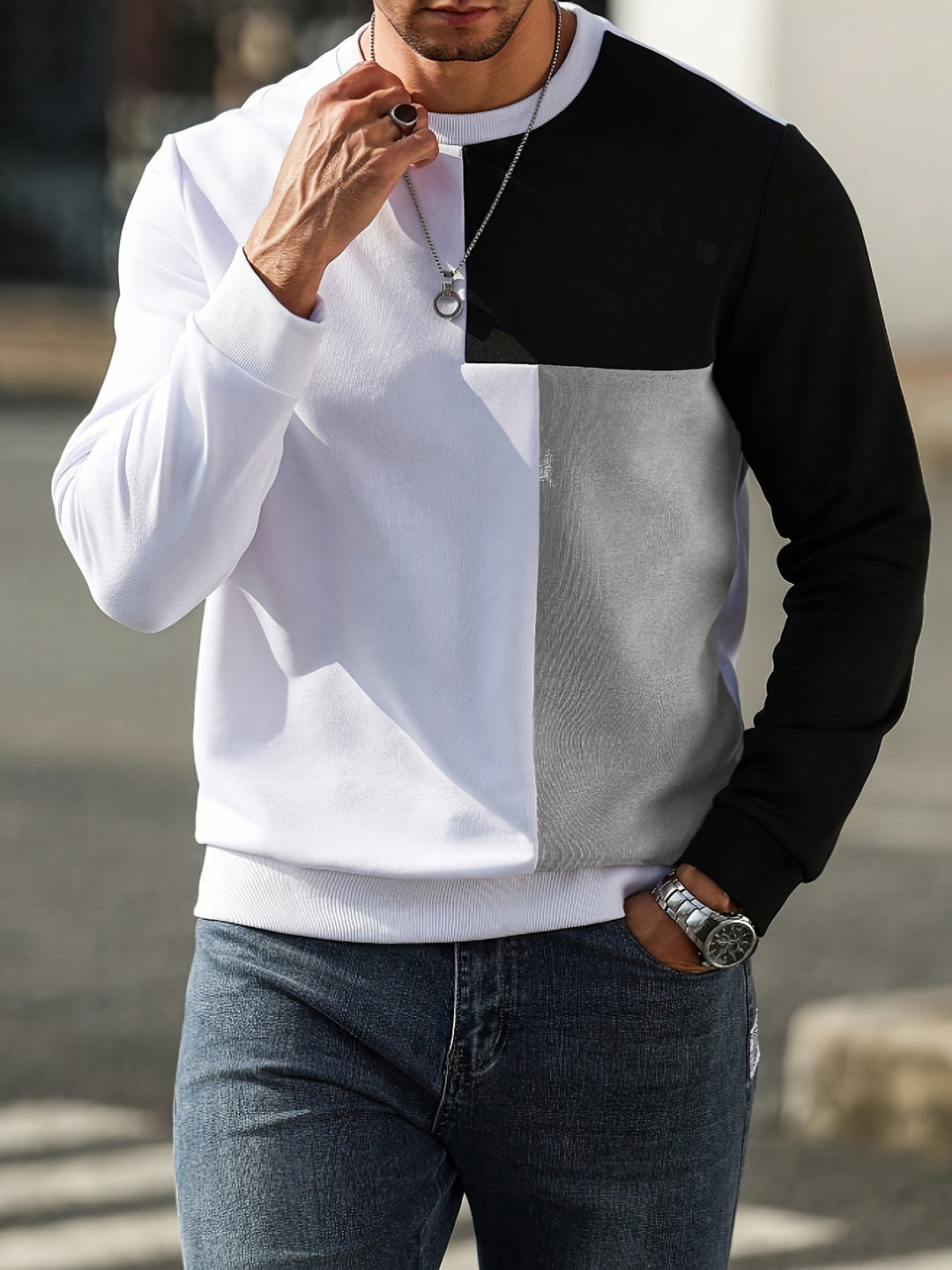 Modern Color-Block Sweatshirt