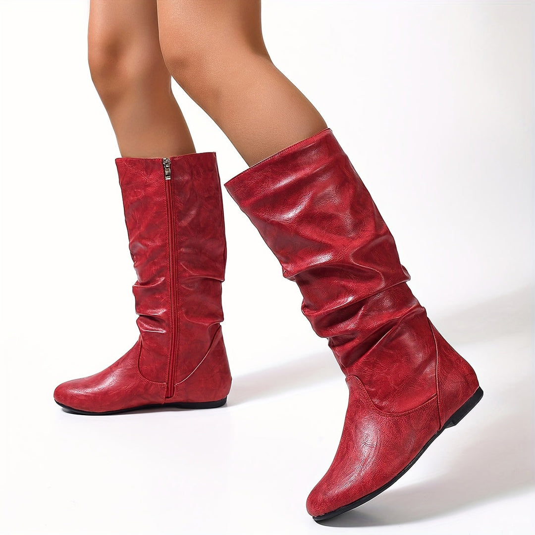 Slouched Mid-Calf Boots