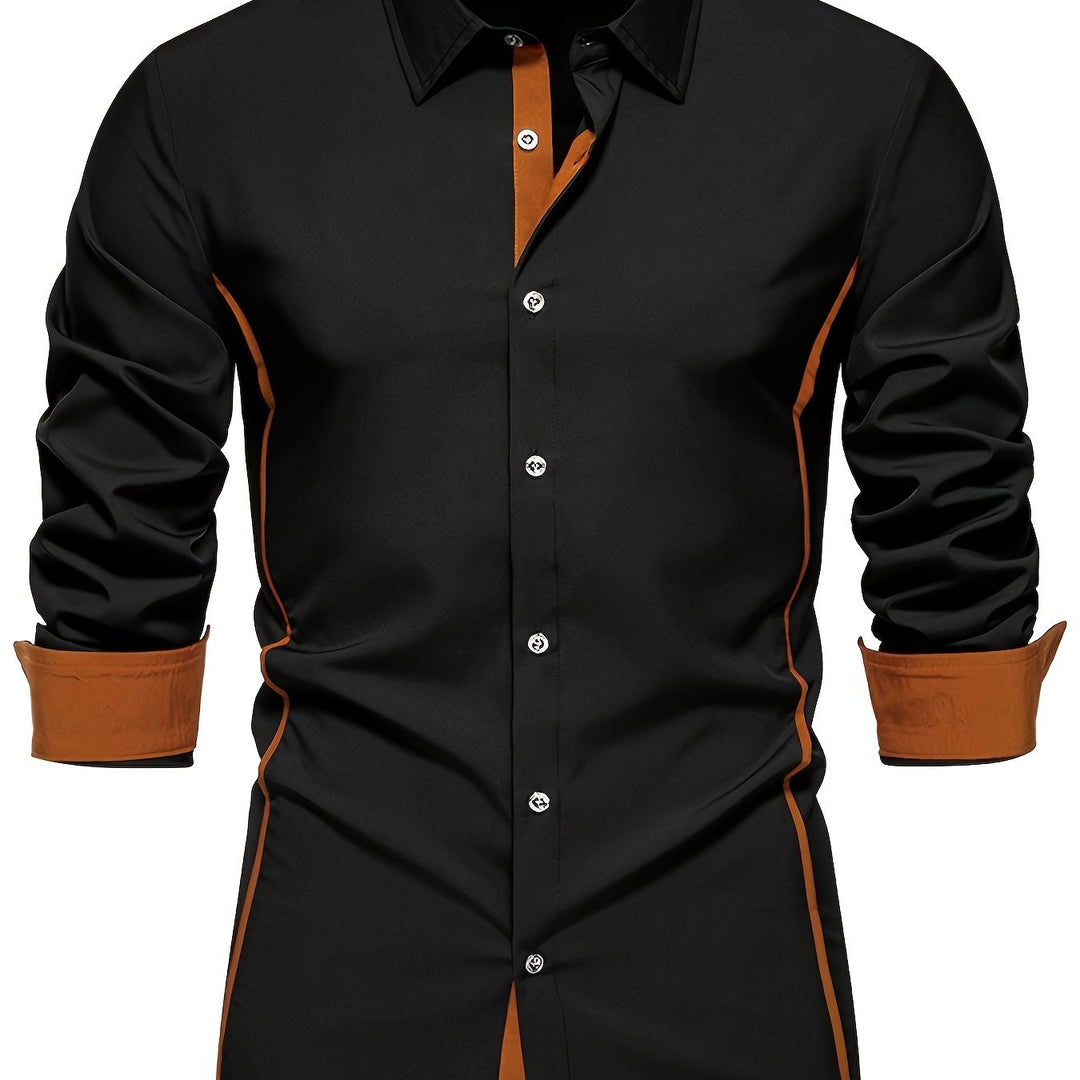 Contrast Trim Button-Up Shirt
