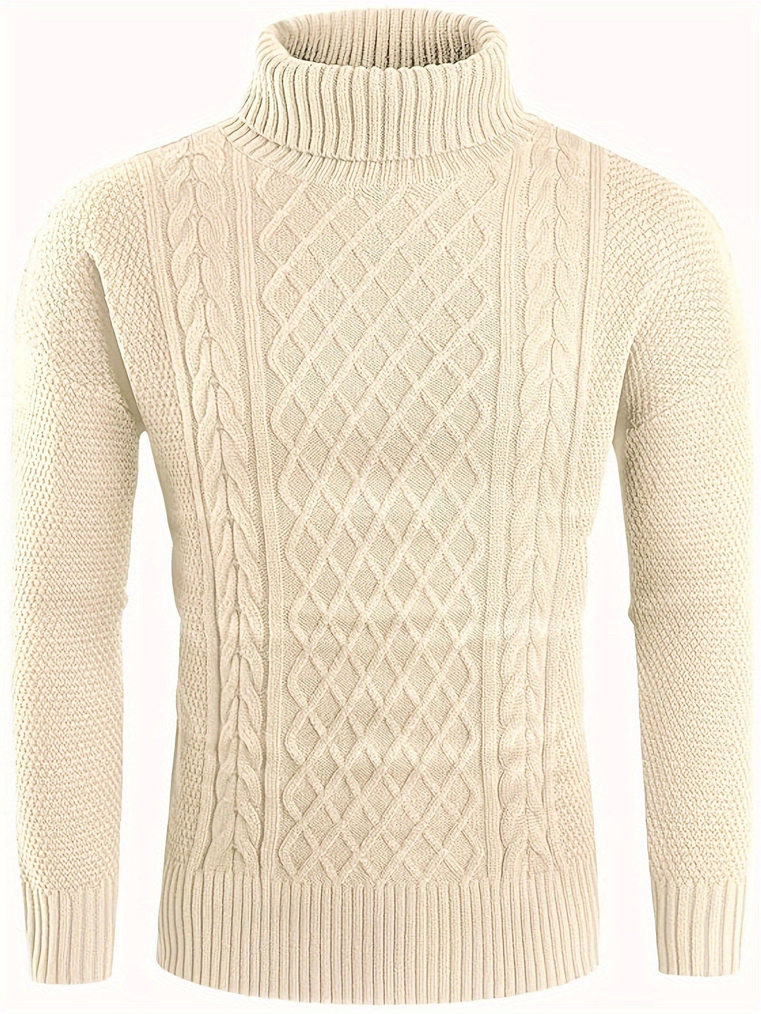 Classic Cable-Knit Turtleneck Sweater