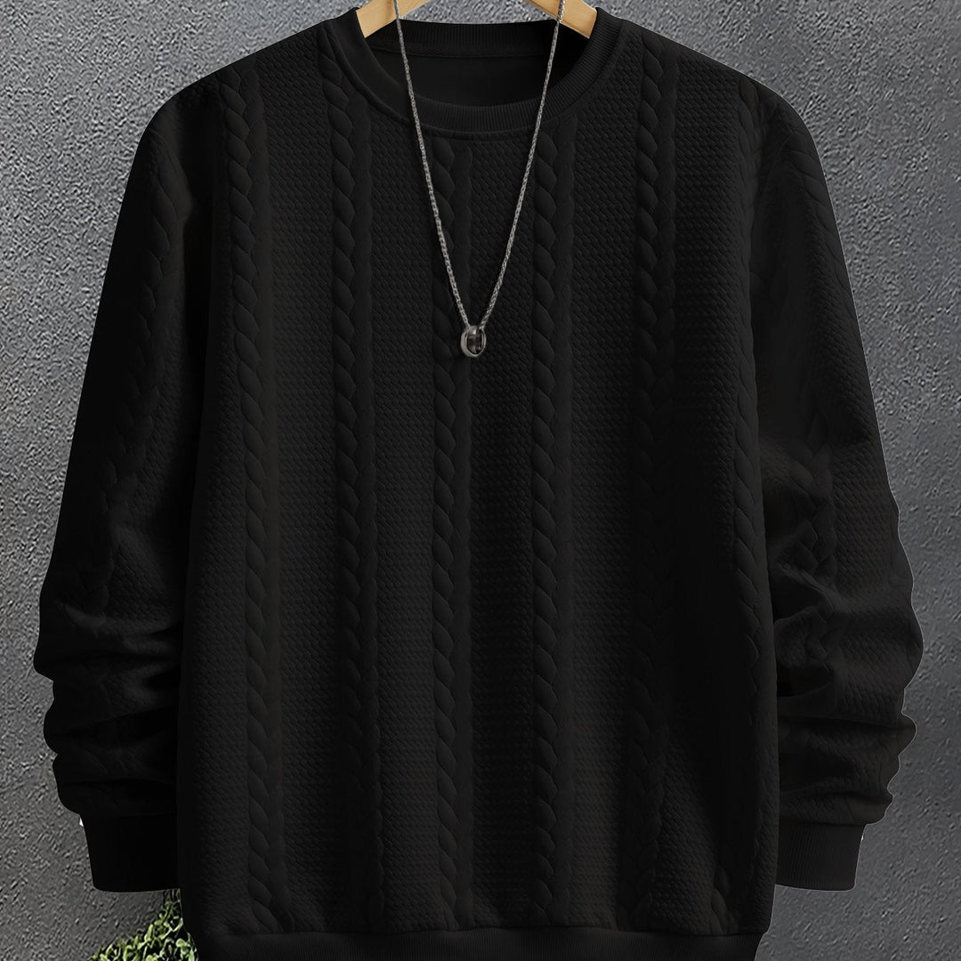 Textured Crew Neck Sweatshirt