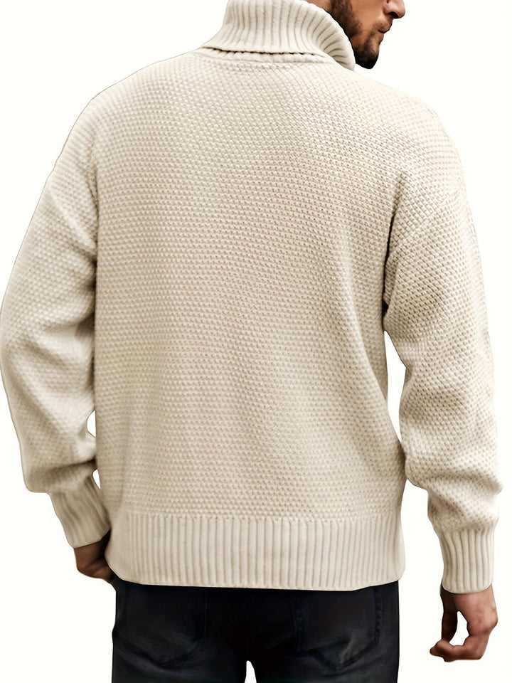 Classic Cable-Knit Turtleneck Sweater