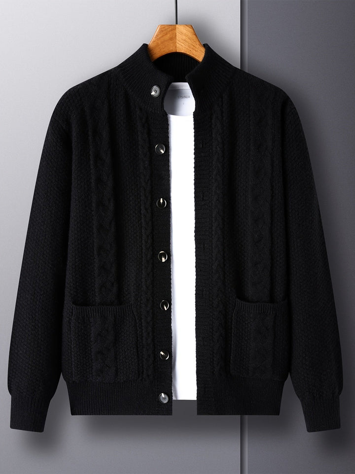 Textured Button-Front Cardigan