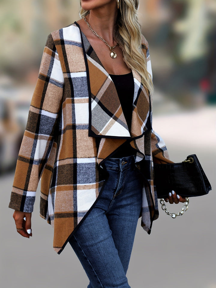 Draped Plaid Jacket