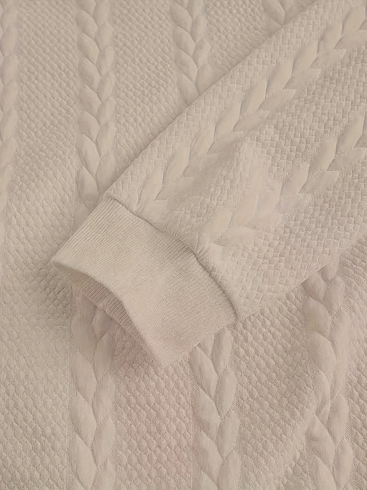 Textured High-Neck Sweatshirt