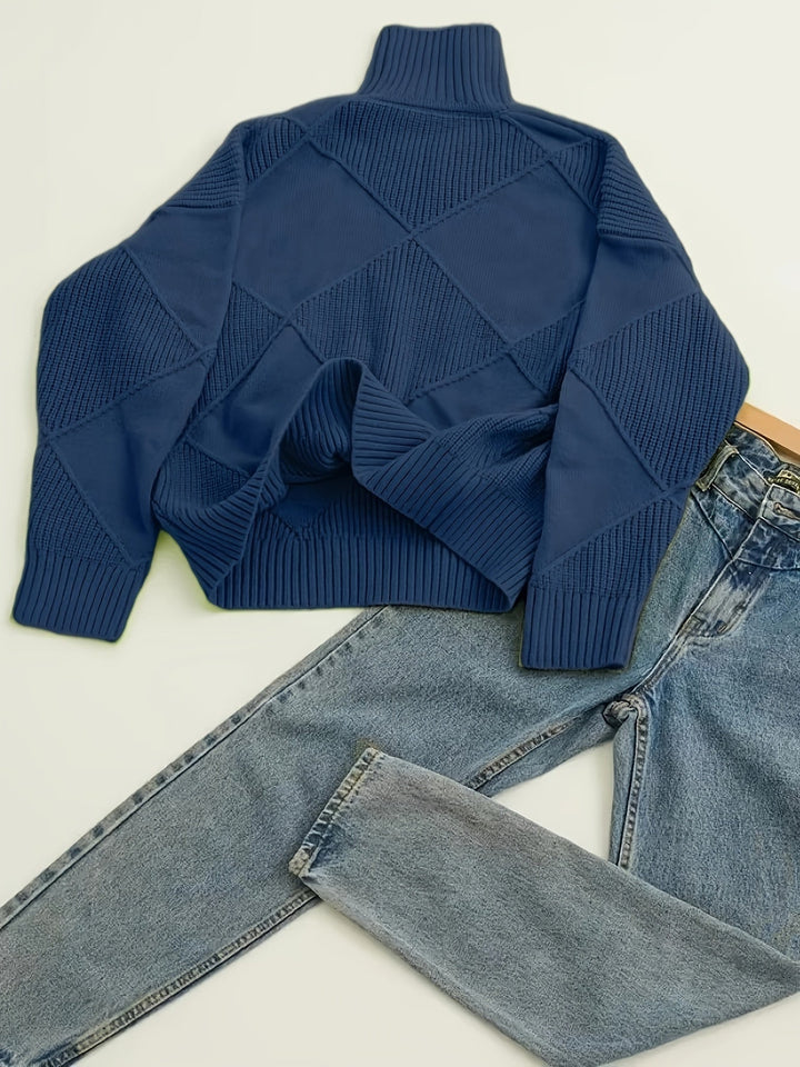 Textured Turtleneck Sweater