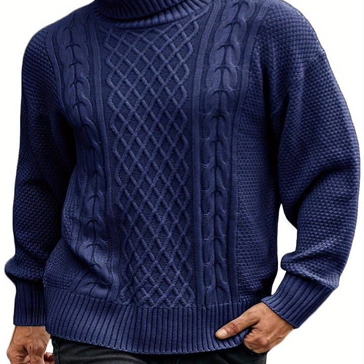 Classic Cable-Knit Turtleneck Sweater