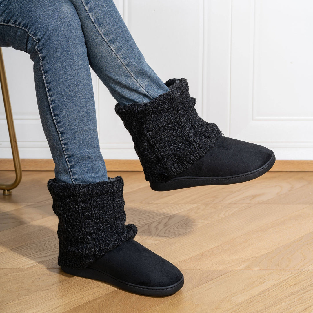 Cozy Knit-Cuff Boots