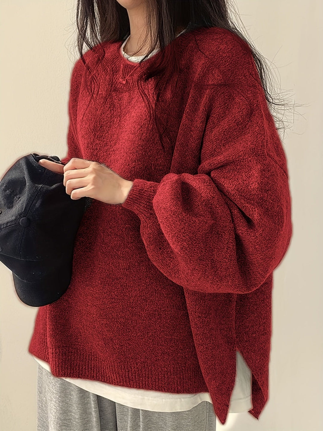Relaxed Drop-Shoulder Sweater